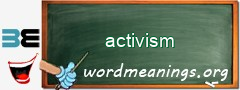 WordMeaning blackboard for activism